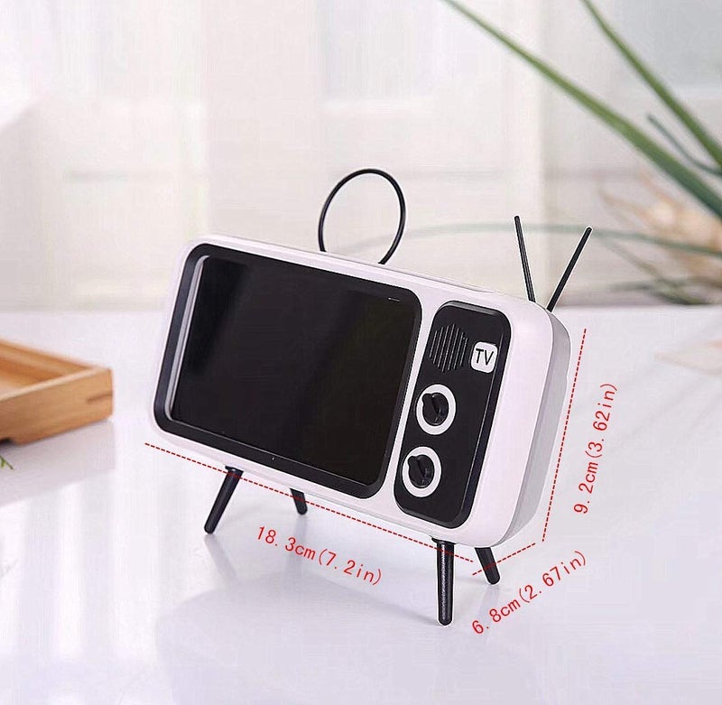 UnnFiko Retro TV Style Stand Holder, Cartoon Desktop Bracket Desk Mount, Universal for iPhone Samsung (TV Gray) - Image 5